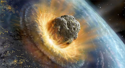 An artist's impression of the Chicxulub impact