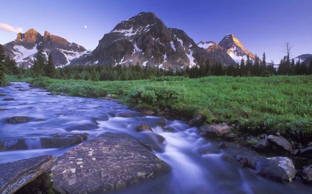 Mountains and river